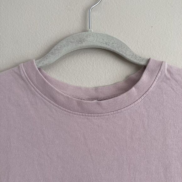 Uniqlo Womens Small Pink Short Sleeve Shirt 100% Cotton Casual Basic Minimalist - Picture 2 of 8